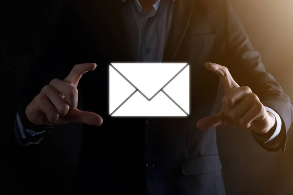 Email User Icon Sign Symbol Marketing Newsletter Concept Diagram Sending — Stock Photo, Image