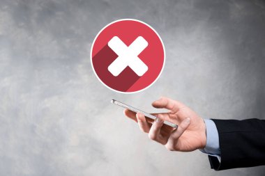 Elle tutulan simge, iptal simgesi, simgeyi iptal et. Düz kırmızı simge işaretle. round. round.round.round. X işareti iptal. Yanlış işaretleme. Reddedildi. Koyu arkaplanda.banner. Boşluk. Metin için yer