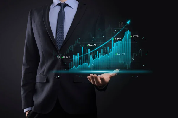 Vállalkozásfejlesztés Pénzügyi Terv Stratégia Elemzés Pénzügyi Grafikon Piaci Ábra Beruházás — Stock Fotó