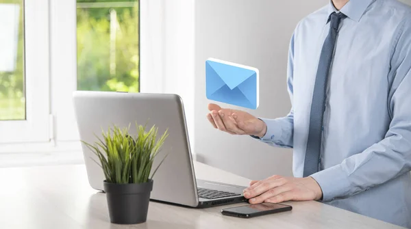 Email Marketing Newsletter Concept Contact Newsletter Email Protect Your Personal — Zdjęcie stockowe