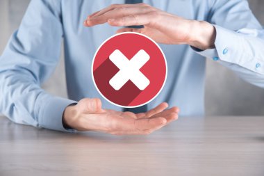 Elle tutulan simge, iptal simgesi, simgeyi iptal et. Düz kırmızı simge işaretle. round. round.round.round. X işareti iptal. Yanlış işaretleme. Reddedildi. Koyu arkaplanda.banner. Boşluk. Metin için yer