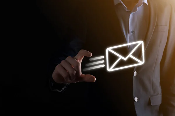 Email Marketing Και Ενημερωτικό Δελτίο Έννοια Επικοινωνήστε Μαζί Μας Μέσω — Φωτογραφία Αρχείου