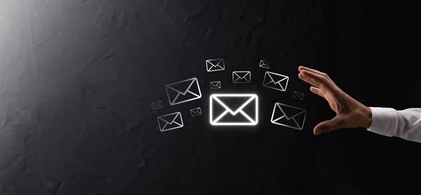 Email Marketing Newsletter Concept Contact Newsletter Email Protect Your Personal — Zdjęcie stockowe