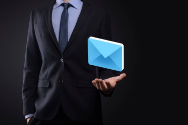 E-posta pazarlama ve bülten konsepti. Haber bülteni e-postası ile bizimle irtibata geçin ve kişisel bilgilerinizi posta konseptinden koruyun. İş dünyasındaki doğrudan satışların şeması. E- posta için istemci listesi