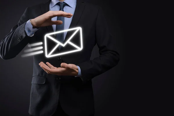 Mail Marketing Und Newsletter Konzept Kontaktieren Sie Uns Newsletter Mail — Stockfoto