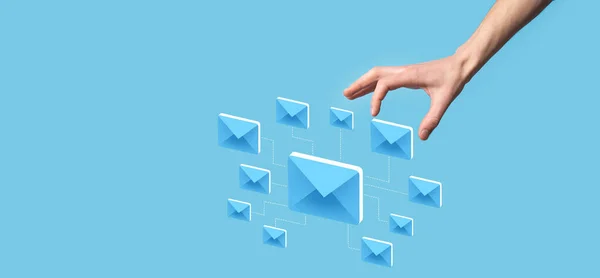 Email Marketing Newsletter Concettuale Contattaci Tramite Newsletter Email Proteggi Tuoi — Foto Stock