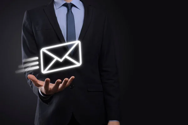 Email Marketing Και Ενημερωτικό Δελτίο Έννοια Επικοινωνήστε Μαζί Μας Μέσω — Φωτογραφία Αρχείου