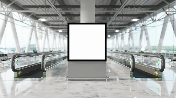 Render Blank Billboard Corridor Airport Useful Your Advertising — Stock Photo, Image