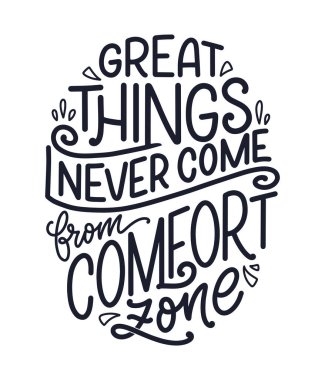 Modern kaligrafi tarzında iş motivasyonuyla ilgili el çizimi harfler. Baskı ve poster tasarımı için ilham sloganı. Vektör