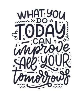 Modern kaligrafi tarzında iş motivasyonuyla ilgili el çizimi harfler. Baskı ve poster tasarımı için ilham sloganı. Vektör