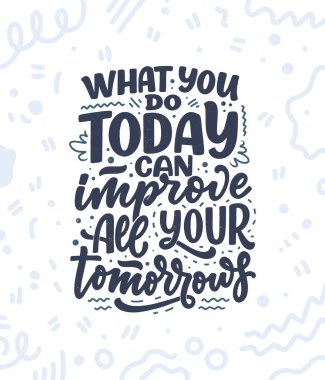 Modern kaligrafi tarzında iş motivasyonuyla ilgili el çizimi harfler. Baskı ve poster tasarımı için ilham sloganı. Vektör