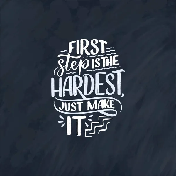Handritade bokstäver citat i modern kalligrafi stil om företagens motivation. Inspiration slogan för tryck och affischdesign. Vektor — Stock vektor