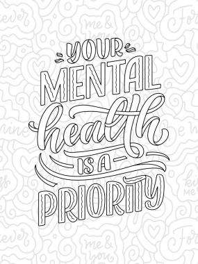 Terapiyle ilgili slogan. Blog, poster ve baskı tasarımı için komik bir alıntı. Modern yazı metni. Ruh sağlığı hizmetleri