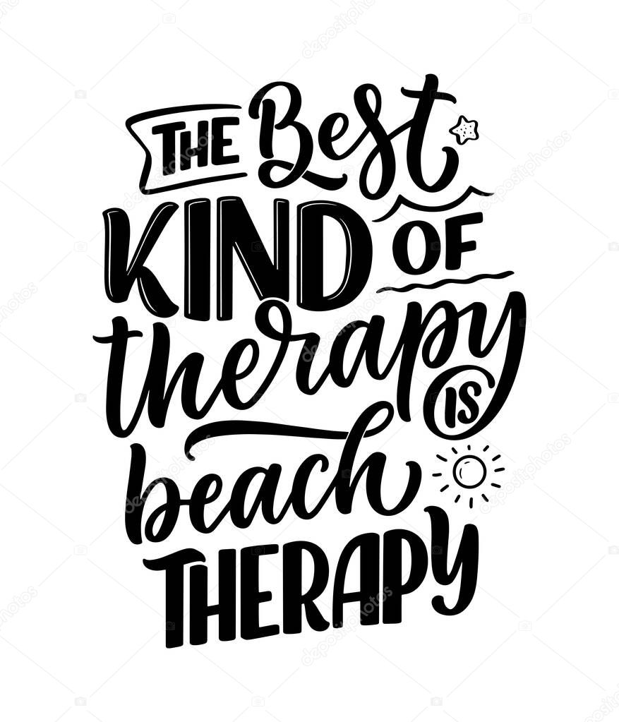 Lettering slogan about therapy. Mental healthcare. Funny quote for blog, poster and print design. Modern calligraphy text. Vector illustration
