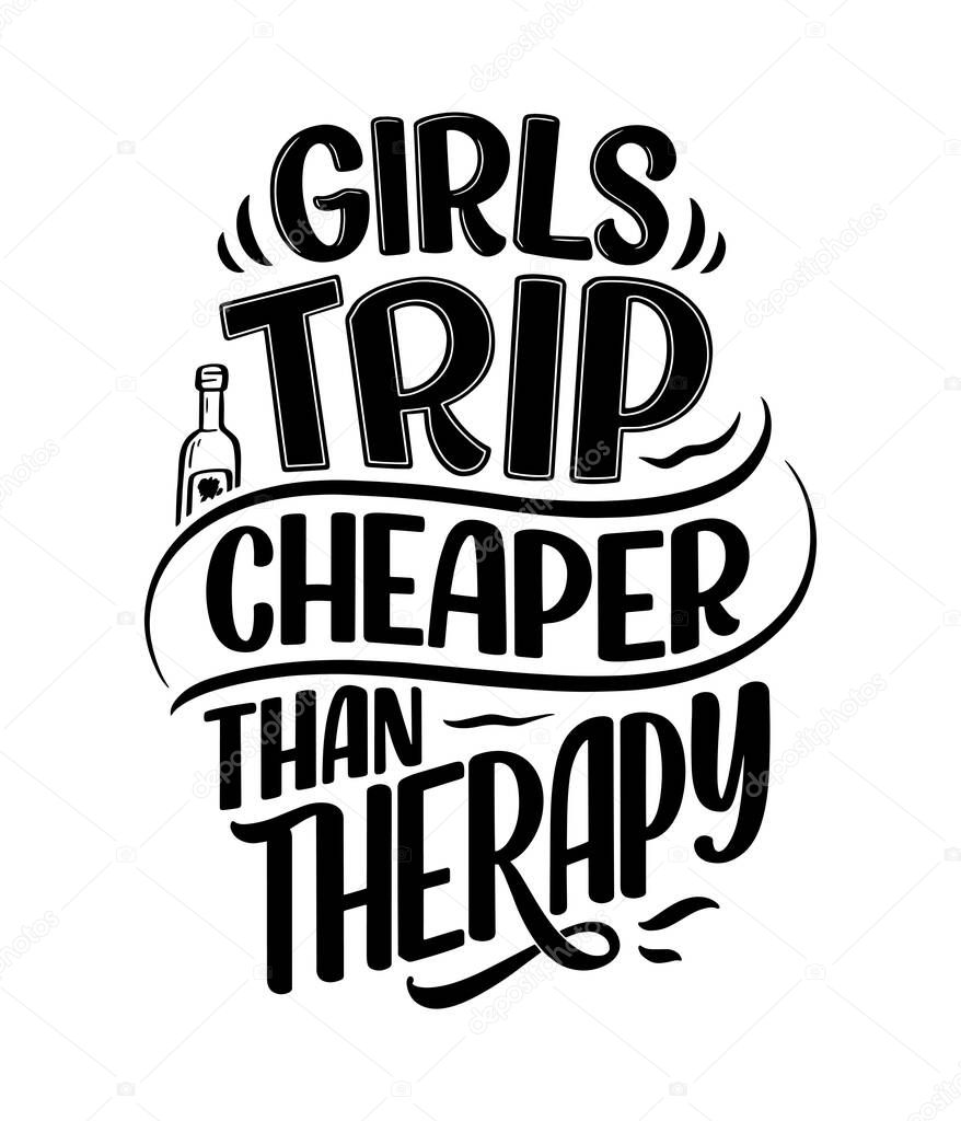 Lettering slogan about therapy. Mental healthcare. Funny quote for blog, poster and print design. Modern calligraphy text. Vector illustration