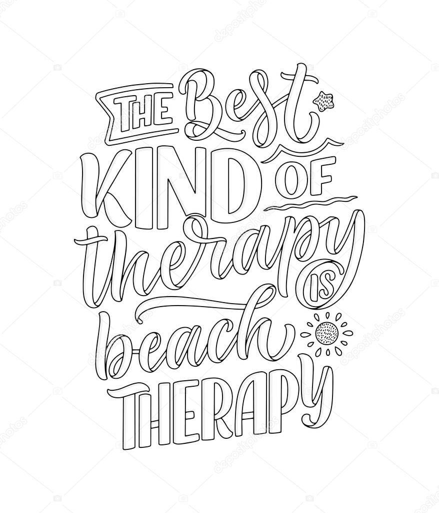 Lettering slogan about therapy. Mental healthcare. Funny quote for blog, poster and print design. Modern calligraphy text. Vector illustration