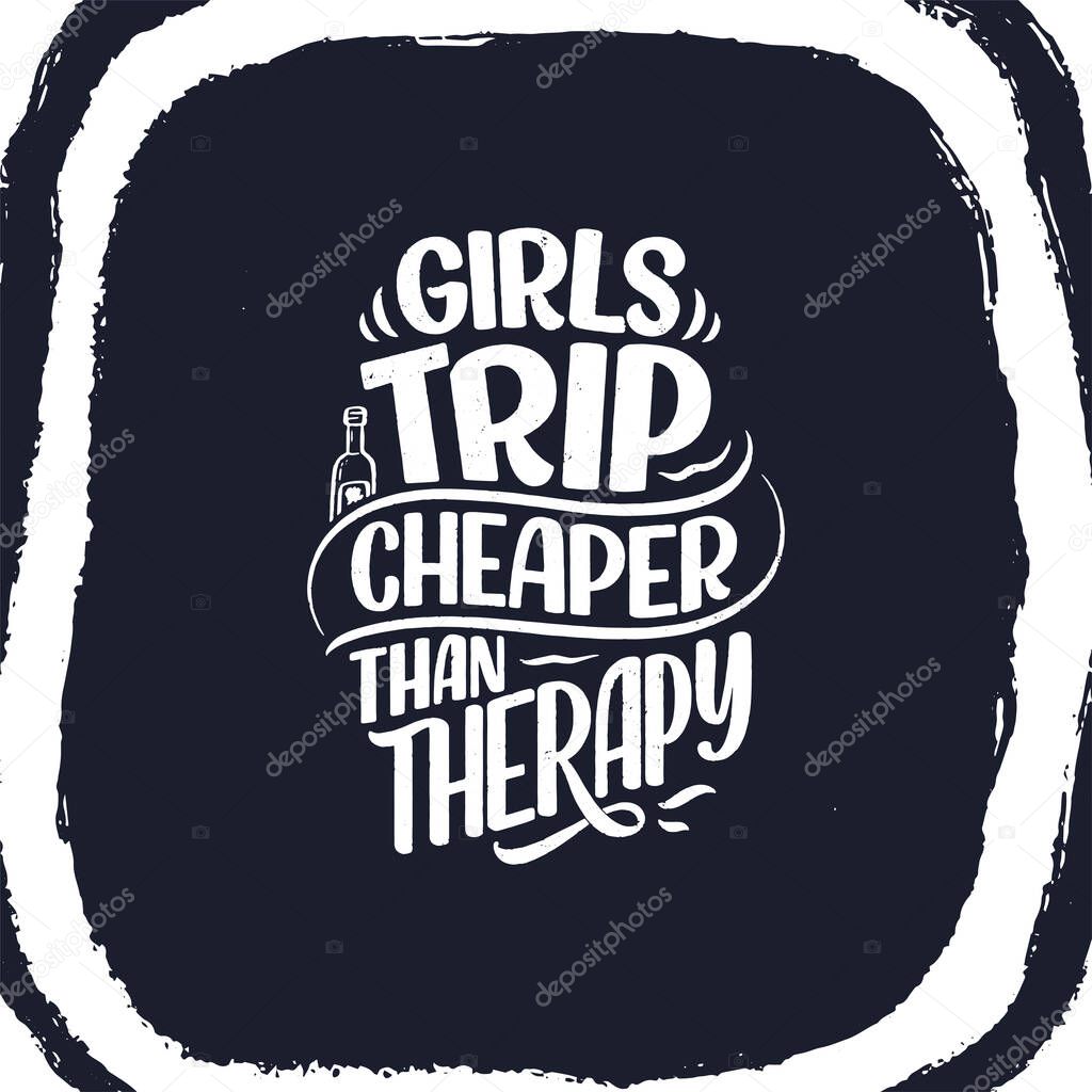 Lettering slogan about therapy. Mental healthcare. Funny quote for blog, poster and print design. Modern calligraphy text. Vector illustration