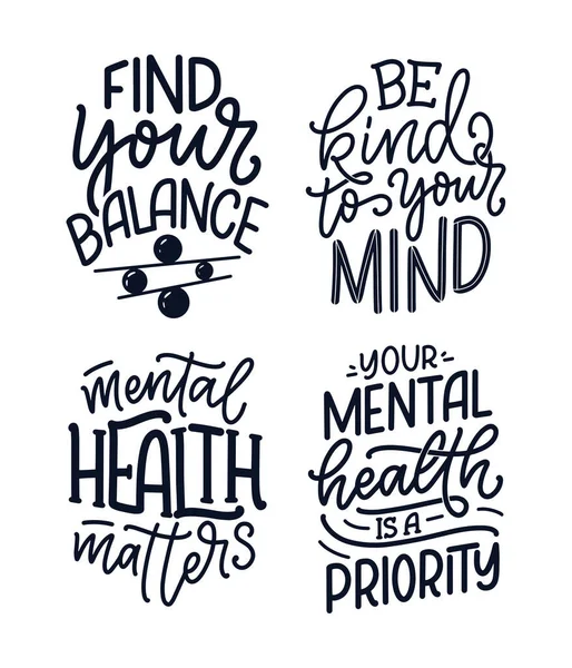 Terapi ile ilgili sloganlarla dolu. Blog, poster ve baskı tasarımı için komik alıntılar. Modern yazı metni. Ruh sağlığı hizmetleri