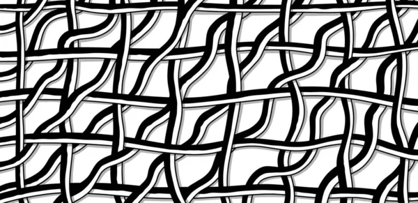分散的几何线条形状 手绘涂鸦元素 摘要背景设计 黑色和白色的图案 矢量说明 — 图库矢量图片