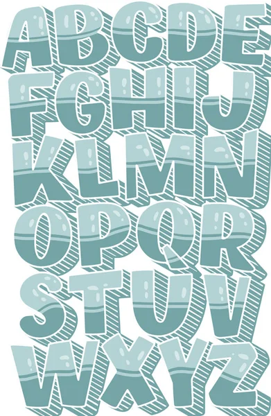 Plakat Ręcznie Rysowanymi Literami Typograficzna Czcionka Zabawny Alfabet Druku Koszuli — Wektor stockowy