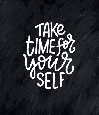 Slogan yazarken kendini sev. Blog, poster ve baskı tasarımı için komik bir alıntı. Kişisel bakımla ilgili modern yazı. Vektör illüstrasyonu