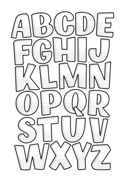 Affiche Lettrage Avec Lettres Dessinées Main Fonte Typographie Alphabet Drôle — Image vectorielle
