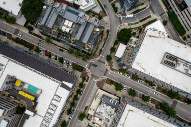 Modern şehrin en üst görüntüsü