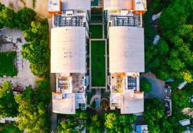 Modern şehrin en üst görüntüsü