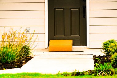parcel box at front door of house