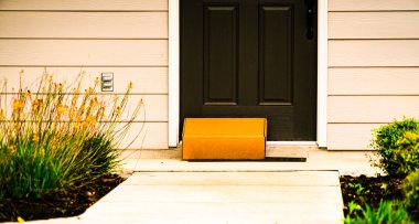 parcel box at front door of house