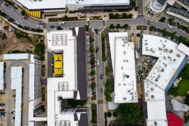 top view shot of modern city
