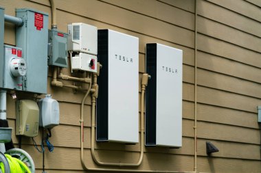 close-up shot of Tesla PowerWall battery