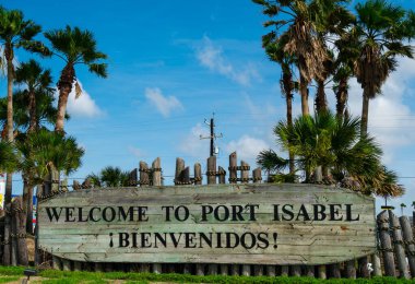 Port Isabel 'e hoş geldiniz Güneşli bir günde imza atın