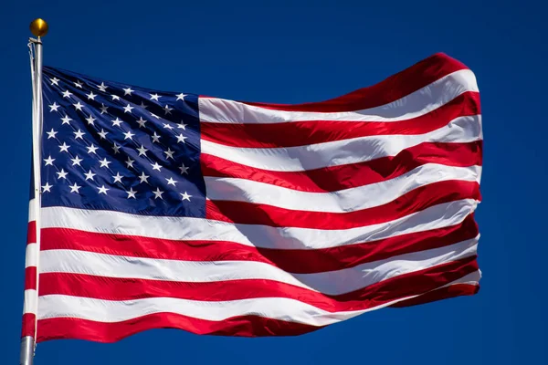 Close Shot Waving Usa Flag — Photo