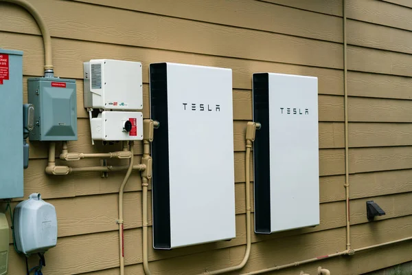 Close Shot Tesla Powerwall Battery — Stock fotografie