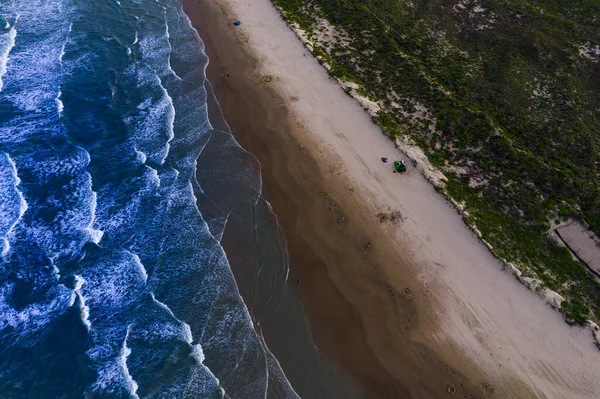 Aerial Shot Beautiful Seashore Sunset — Fotografia de Stock