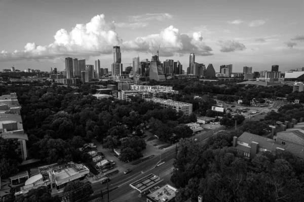 Aerial Shot Modern City Sunny Day — Stockfoto