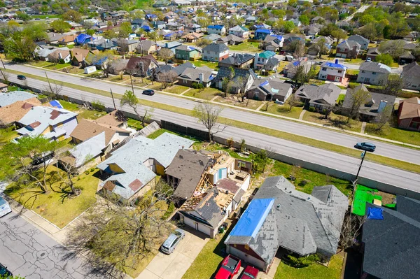 Aerial Shot Small Town Detached Houses — Stockfoto