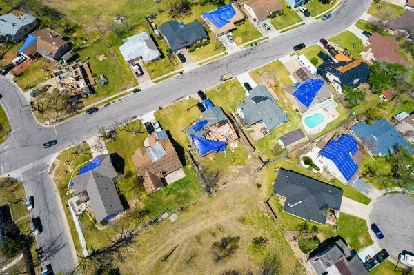 Aerial Shot Small Town Detached Houses — Stok fotoğraf