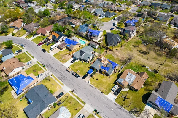 Aerial Shot Small Town Detached Houses — Stockfoto