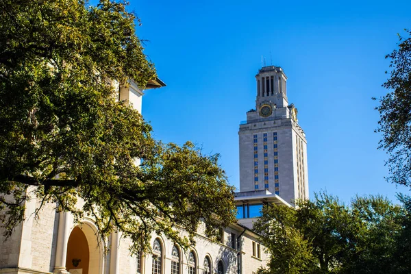 Austin Landmark clock tower looking over the clear blue skies in Austin Texas USA