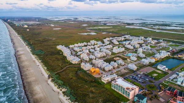 Aerial Drone View Paradise Island New Development Real Estate Homes — Zdjęcie stockowe