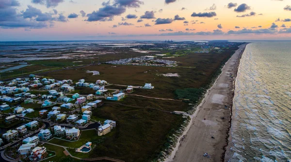 Aerial Drone View Paradise Island New Development Real Estate Homes — Zdjęcie stockowe