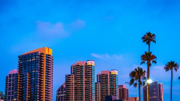San Diego California Golden Sunset Right Blue Hour Cityscape Skyline — Stockfoto