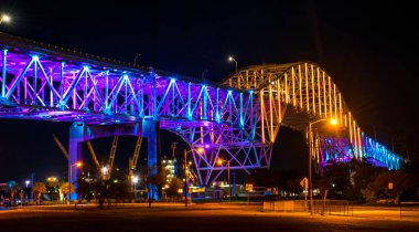 night view of the city,  bridge in the evening
