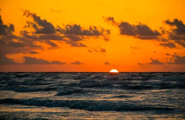 Shot Beautiful Seashore Sunset — Fotografia de Stock