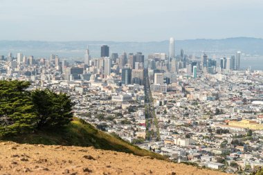 San Francisco California Cityscape Skyline Modern şehir merkezi Amerikan Şehri