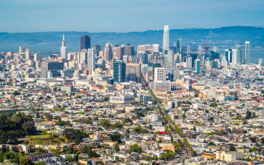 San Francisco California Cityscape Skyline Modern şehir merkezi Amerikan Şehri