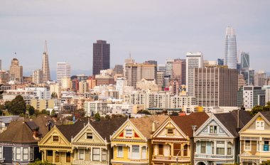 San Francisco California Cityscape Skyline Modern şehir merkezi Amerikan Şehri