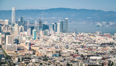 San Francisco California Cityscape Skyline Modern şehir merkezi Amerikan Şehri